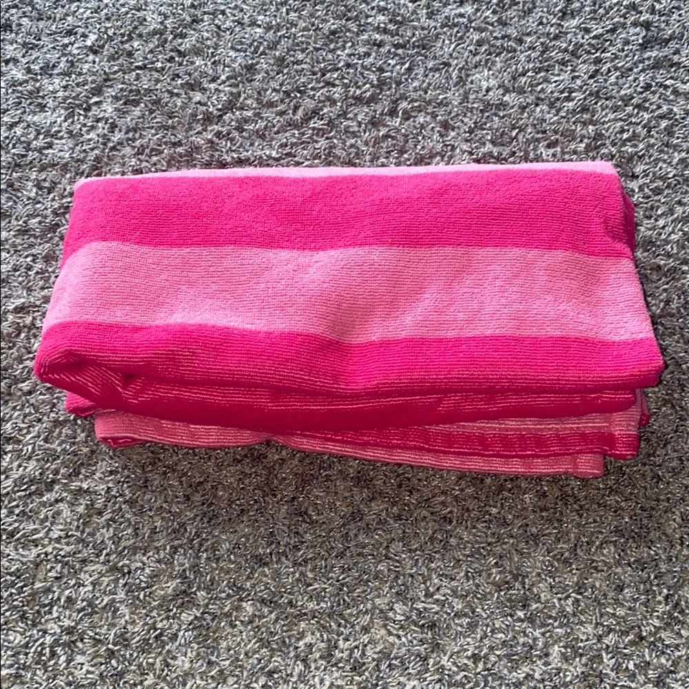 Pink Striped Bath Towel